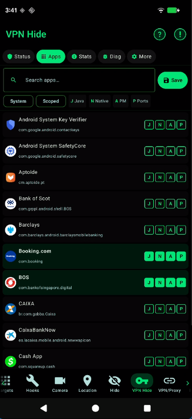 VPN Hide app list