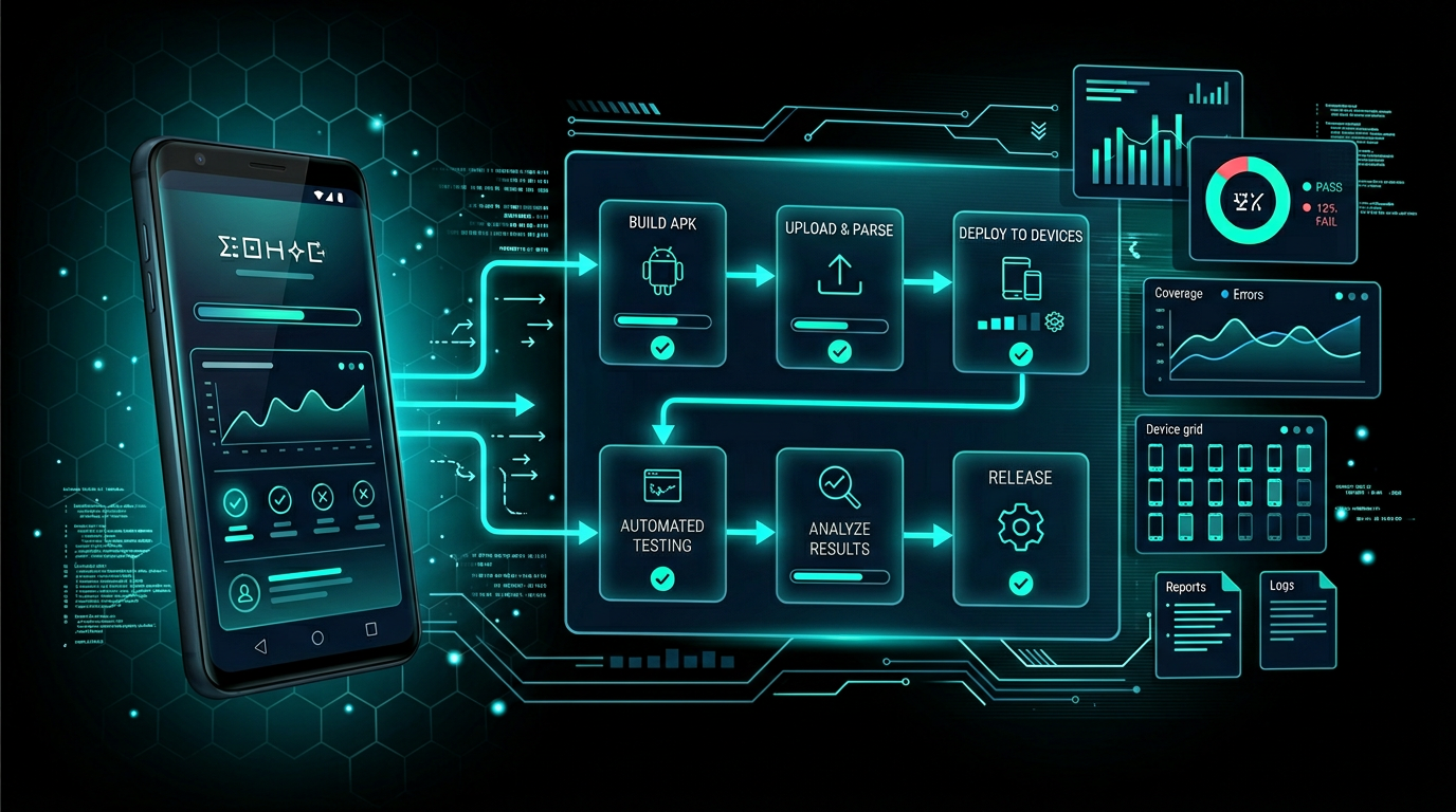 Android testing workflow illustration